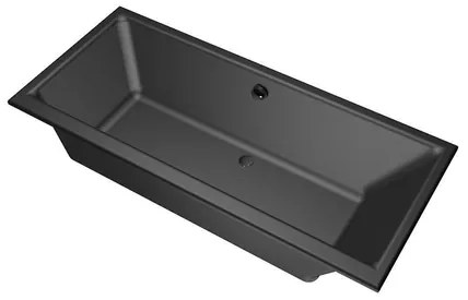 Xenz Kristal inbouwbad - 170x75cm - met overloop - zonder afvoer - Acryl Ebony 6985-29