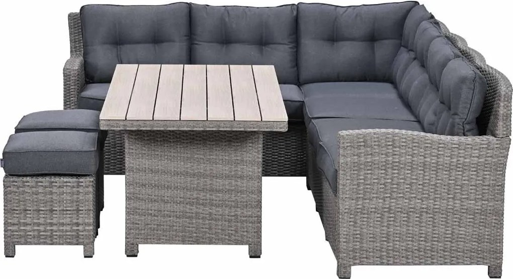Garden Impressions Jaru lounge dining set 6-delig links - light teak vironwood