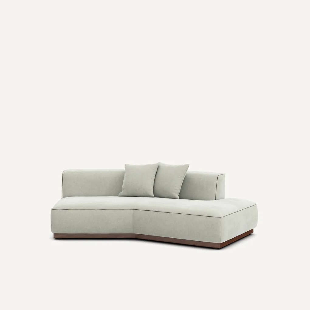 Rechte halve bank van stonewashed fluweel, JACOPO