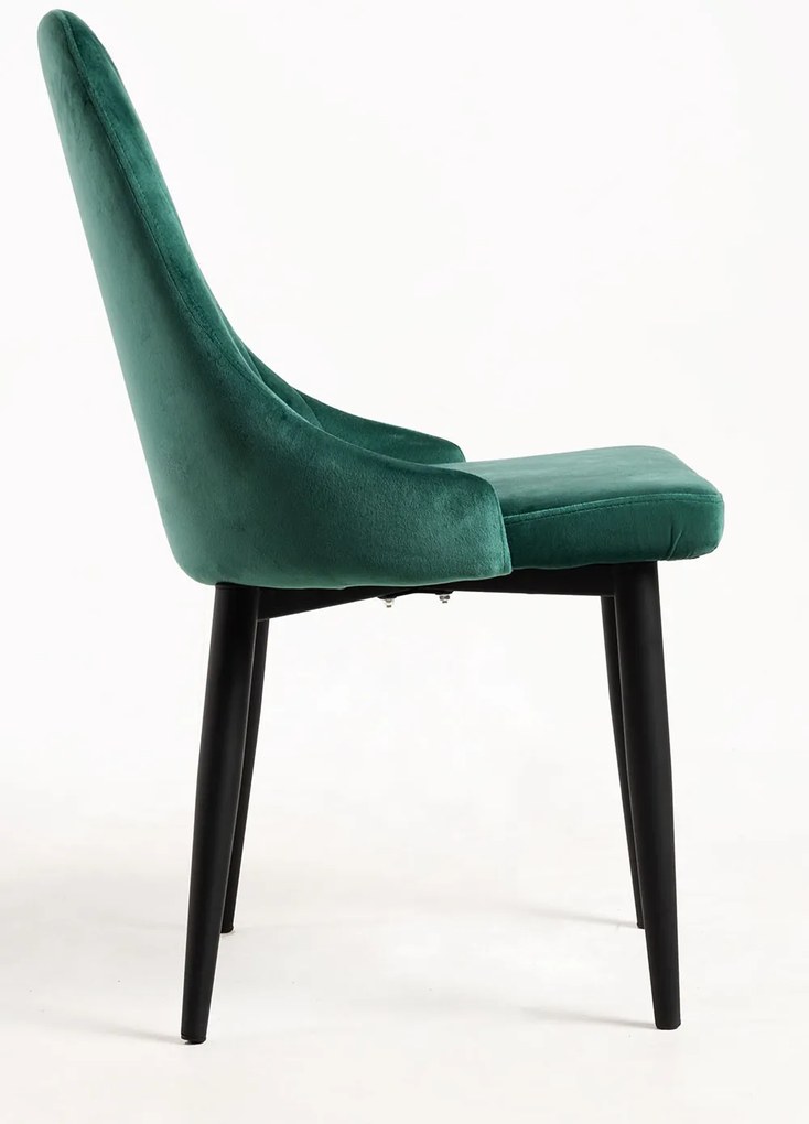 Set 4 Kan Fluwelen Stoelen