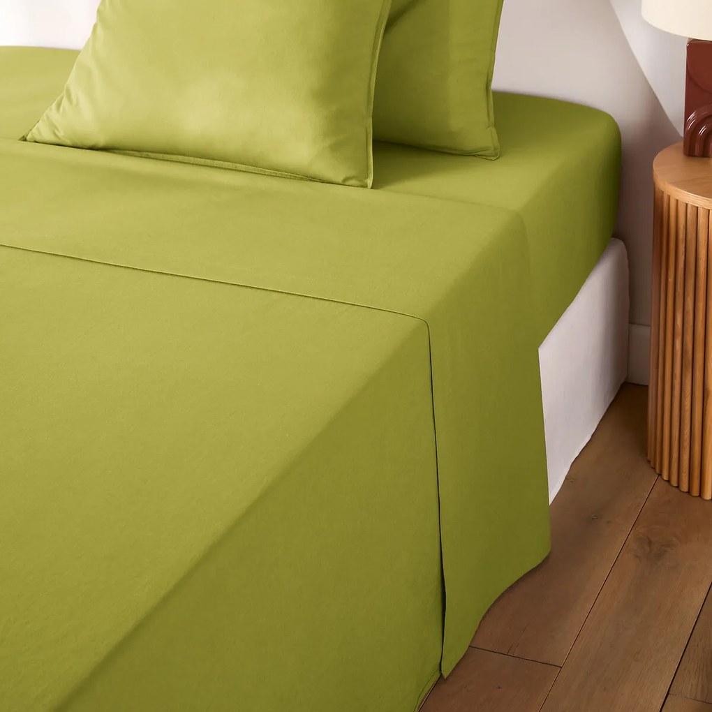 Effen plat laken in gewassen katoen, Scenario