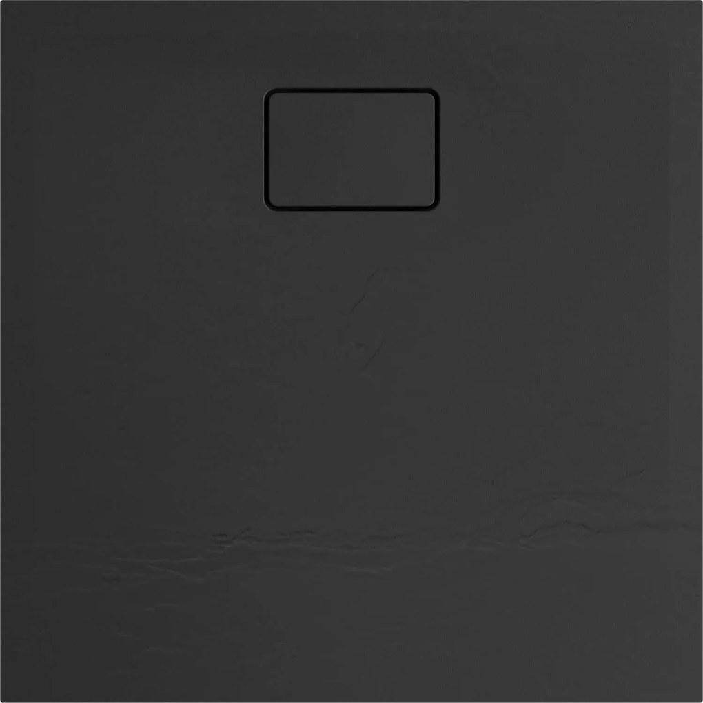 Douchebak Allibert Terreno Vierkant Inbouw Polybeton 80x80 cm Bazalt Zwart