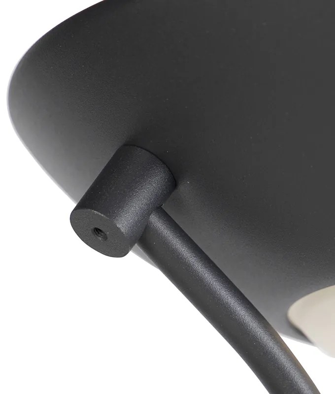 Vloerlamp zwart met leeslamp incl. LED en dimmer - Diva 2