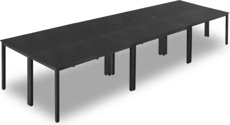 VEVOR Conferentietafel, Vergadertafel voor 16 personen, Set van 6, 140 x 60 cm (per stuk), Rechthoekig combinatiebureau, Vergadertafel, Multifunctionele tafel, Tafel met metalen poten voor kantoor, Vergaderruimte