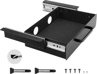 VEVOR Onderbureaulade 385x230x76 mm, Onderbureaulade, Verborgen Bureau-opbergorganizer, Pennenlade onder de tafel voor Zit-Sta werkplekken op kantoor en thuis