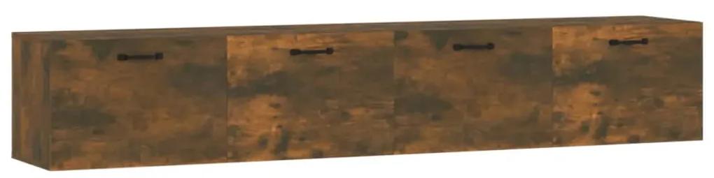 vidaXL Wandkasten 2 st 100x36,5x35cm bewerkt hout gerookt eikenkleurig
