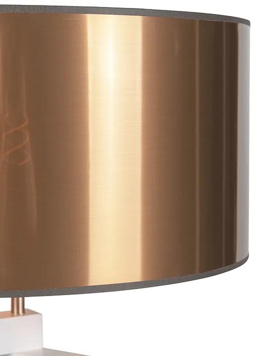 Design vloerlamp wit met kap koper 50 cm - Puros Landelijk / Rustiek, Modern E27 Binnenverlichting Lamp
