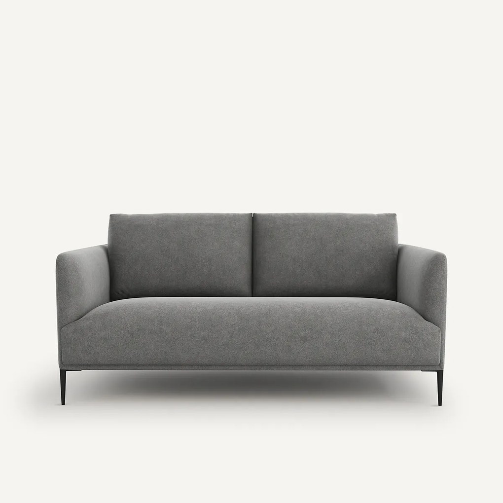 Compacte zitbank in stonewashed fluweel, Oscar, design E. Gallina