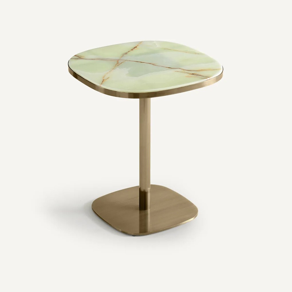 Bistrot tafel met plateau in jade Ø60 cm Lixfeld