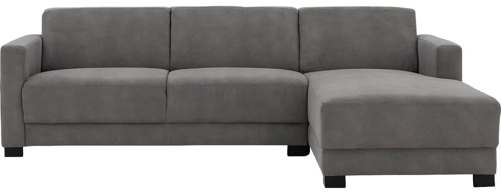 Goossens My Style grijs, microvezel, 2,5-zits, stijlvol landelijk met chaise longue rechts