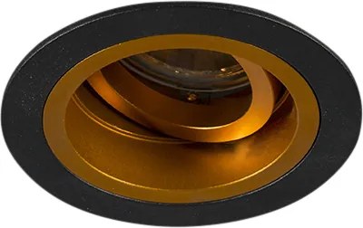 Smart inbouwspot zwart met goud kantelbaar incl. Wifi GU10 - Chuck