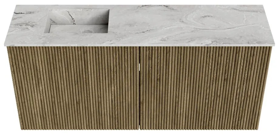 Mondiaz Joya DLux 90cm toiletmeubel dusk met wastafel faye links zonder kraangat glace