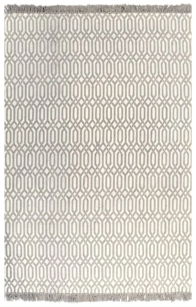 vidaXL Kelim vloerkleed met patroon 160x230 cm katoen taupe
