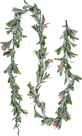 VEVOR Kerstkrans, 2 m Realistische groene sparrenkrans versierd met wijnranken, olijfbladeren en bessen, Groenblijvende kunstmatige slingers met lichtsnoer, Kerstversiering voor op de schoorsteenmantel