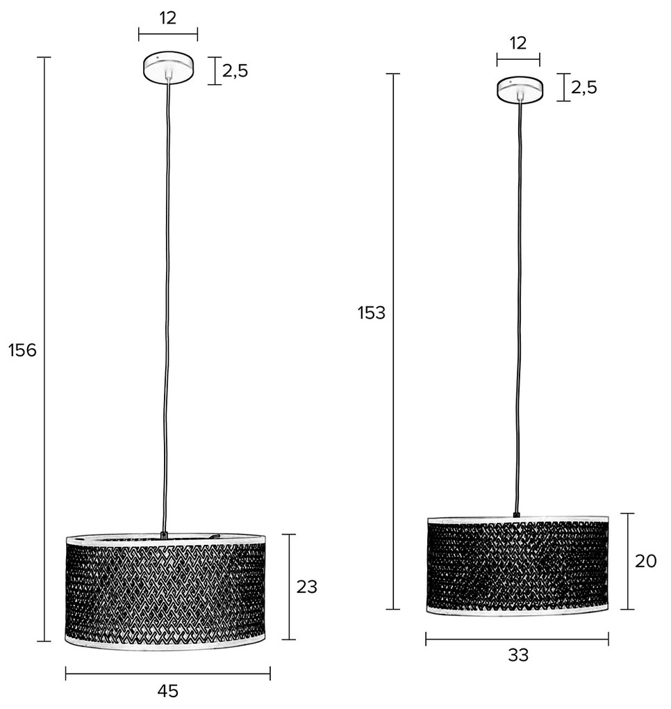 Ronde Hanglamp Bamboe 33 Cm