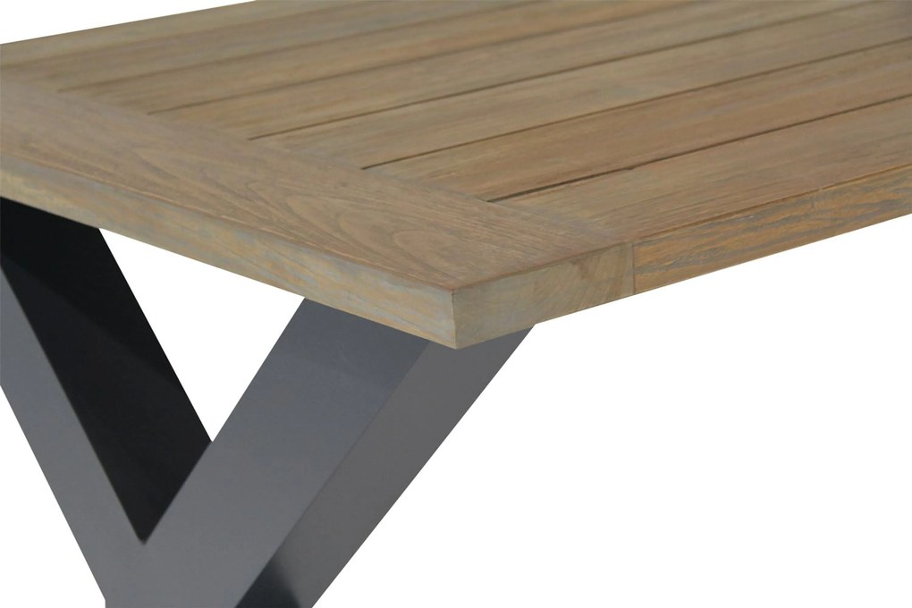 Tuinset 6 personen 240 cm Kunststof Grijs Hartman Sophie