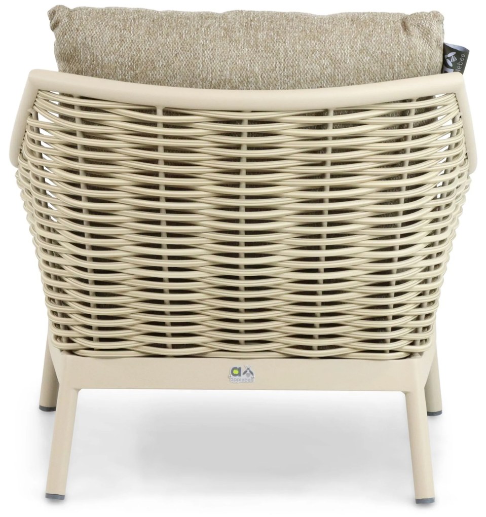 Stoel en Bank Loungeset 5 personen Aluminium/Wicker Taupe Apple Bee Milou