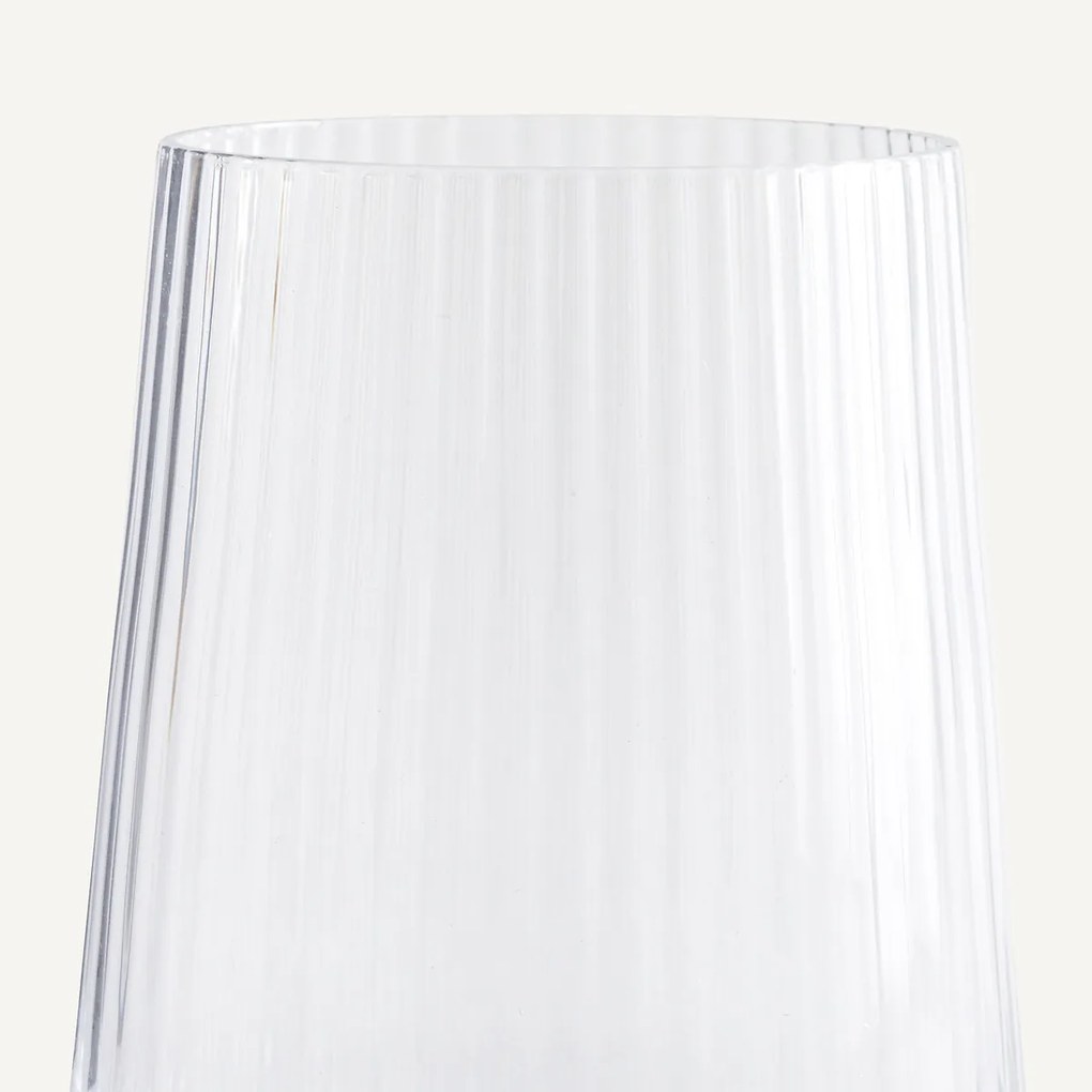 Set van 6 geribbelde waterglazen, Strivi