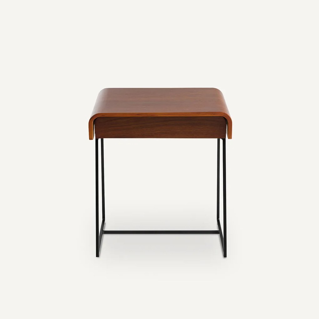 Nachtkastje in notenhoutfineer, Bardi design E. Gallina