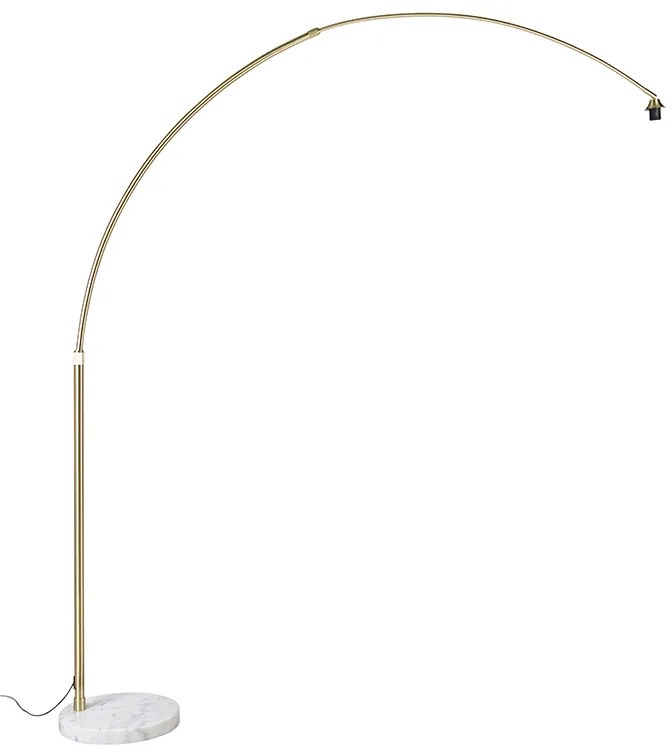 Booglamp messing met marmeren voet wit verstelbaar - XXL