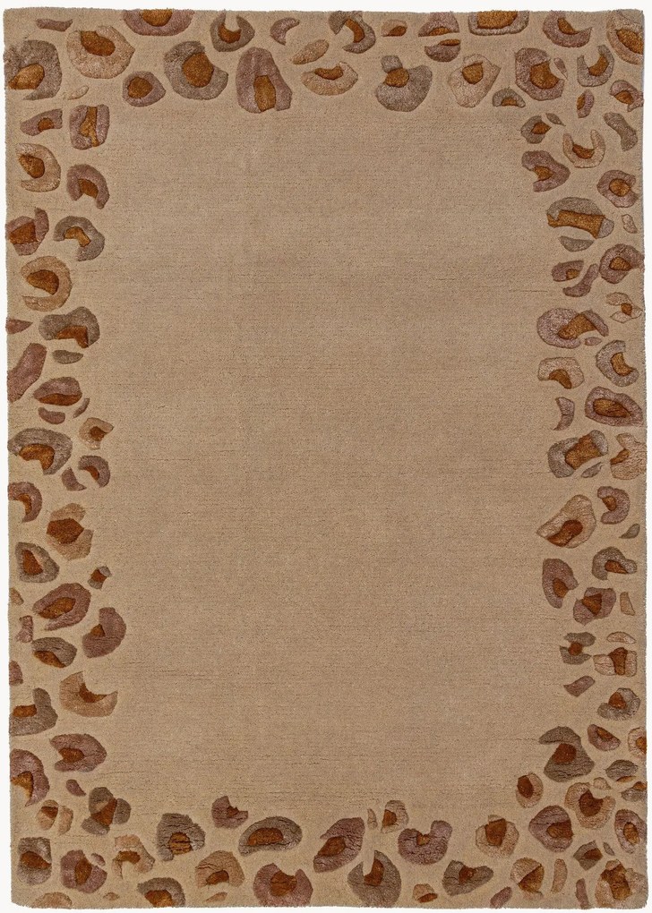 Handgetuft laagpolig vloerkleed Leopard Frame