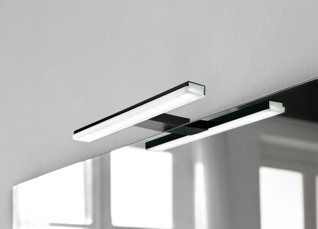 FOCCO Pandora spiegellamp mat zwart 30cm LED