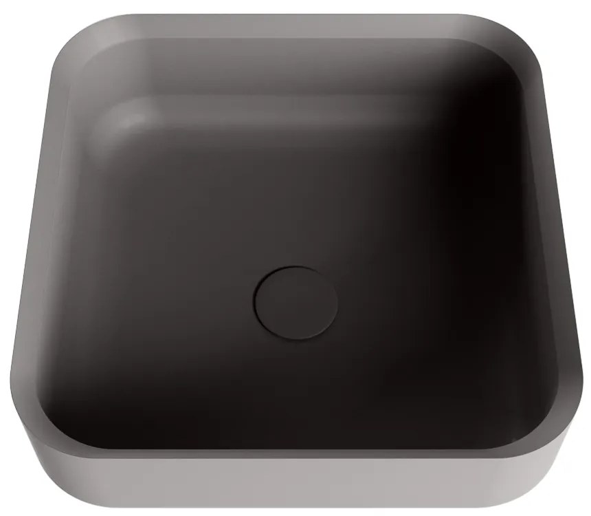 Mondiaz Binx Solid Surface waskom 36x36cm dark grey