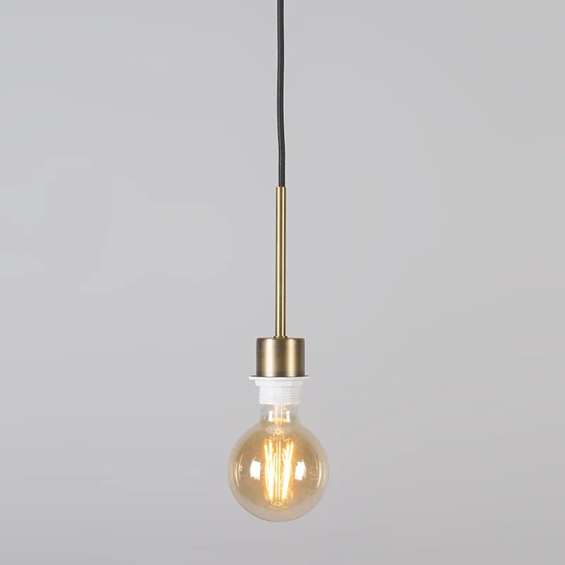 Moderne hanglamp brons met kap 45 cm zwart - Combi 1