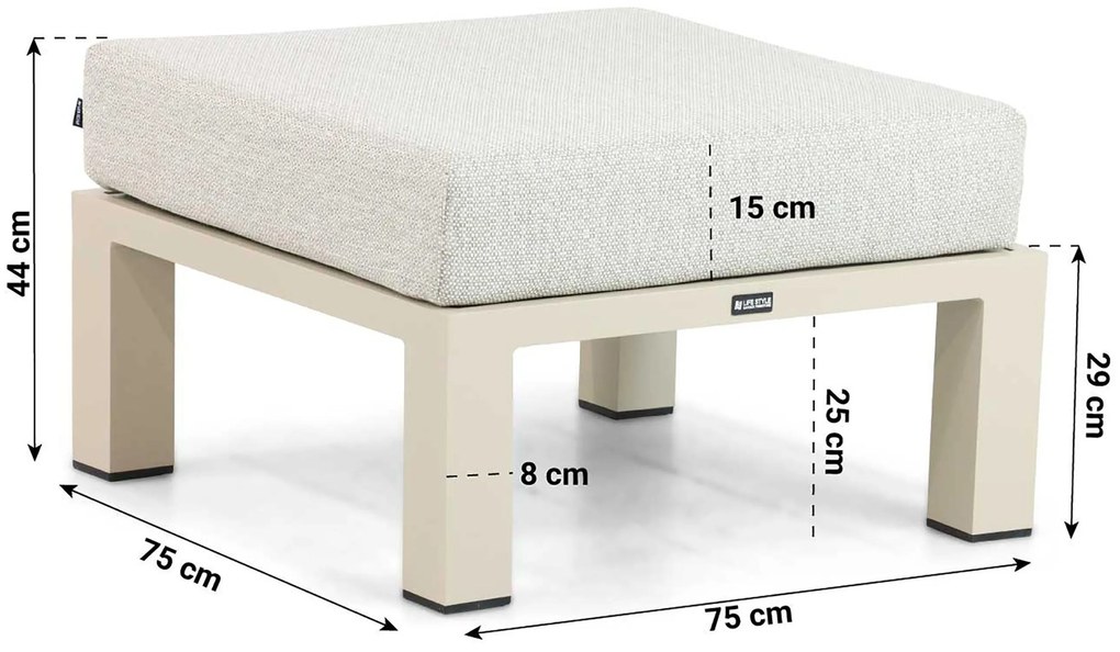 Hoek loungeset 5 personen Aluminium Taupe  Lifestyle Garden Furniture Luca