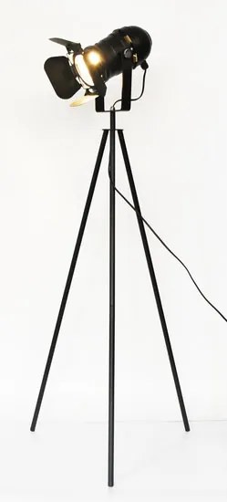 Brest Industriele Tripod Vloerlamp, Metaal, 53x140cm, Zwart