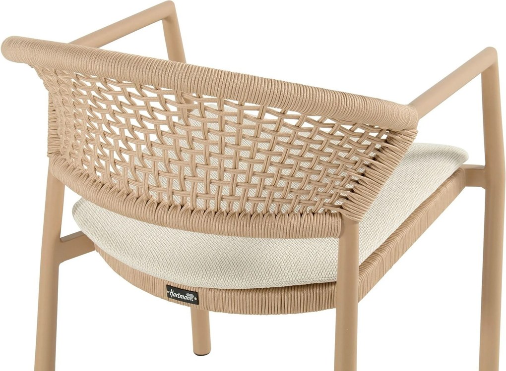 Tuinset Ronde Tuintafel 4 personen 120 cm Rope Taupe  Hartman Taragona/Girona