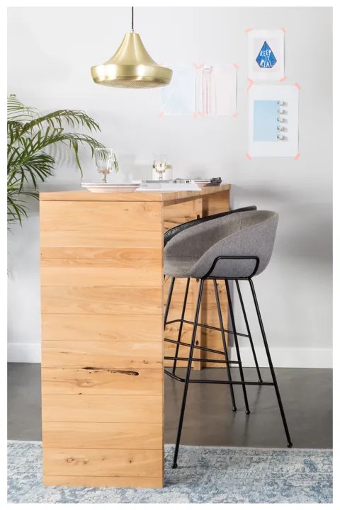 Zuiver Feston Hoge Design Barkruk Grijze Stof