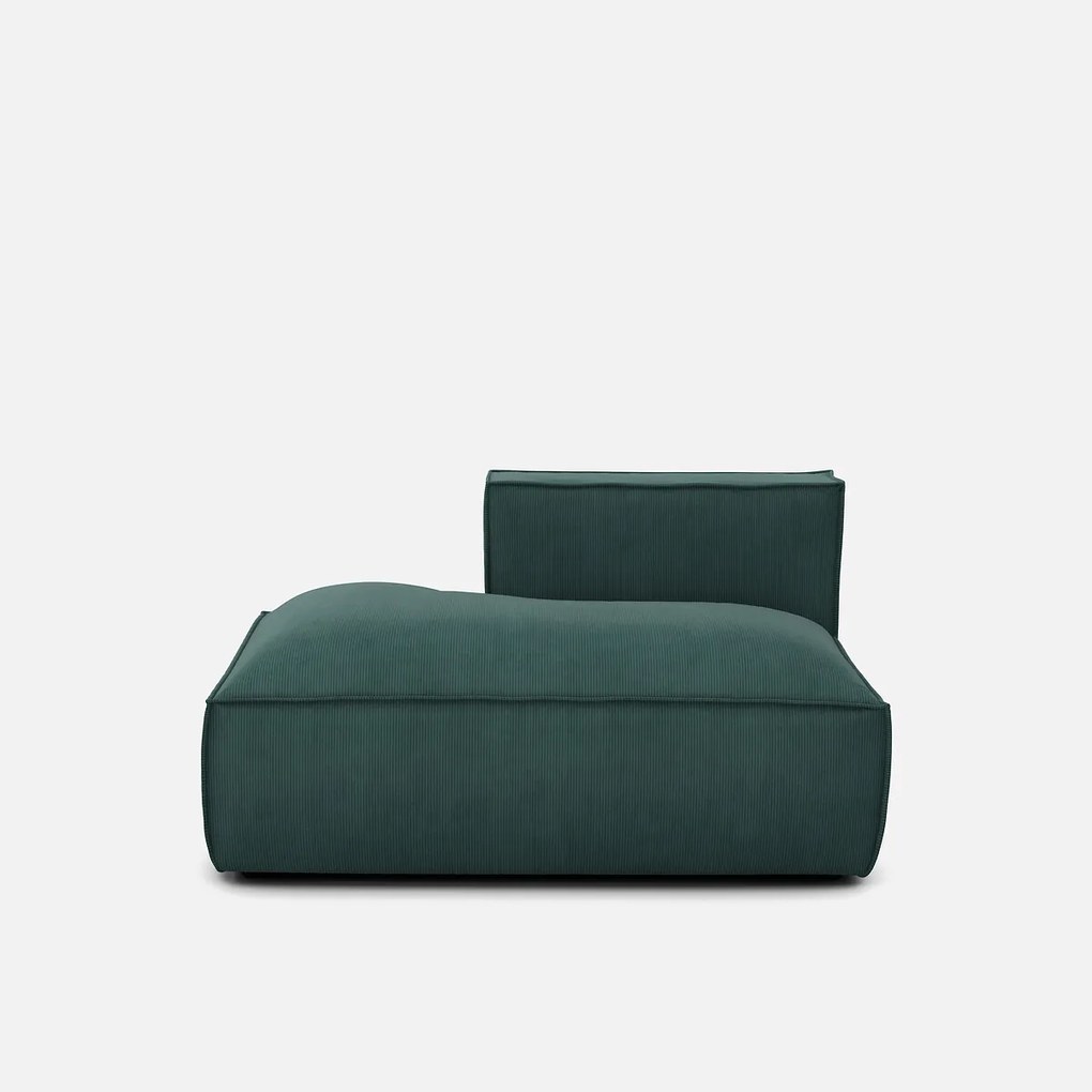 Links chaise longue-element voor modulaire bank, in ribfluweel, Seven