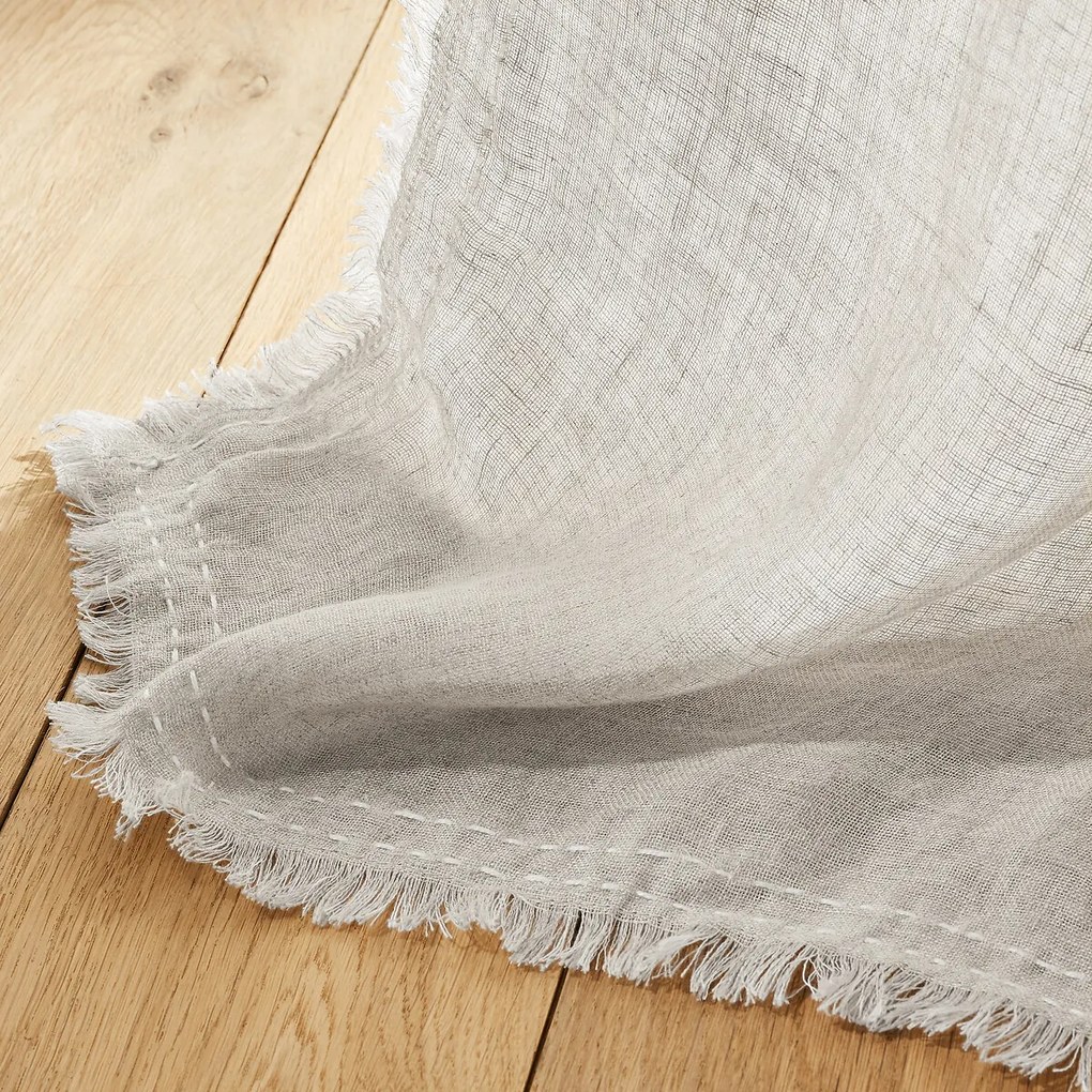 Bicolor glasgordijn in voile van linnen Beha