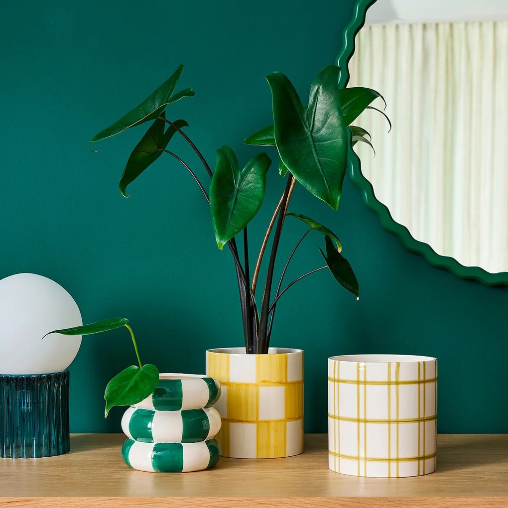 Bicolor bloempot in keramiekØ13 cm, Konya