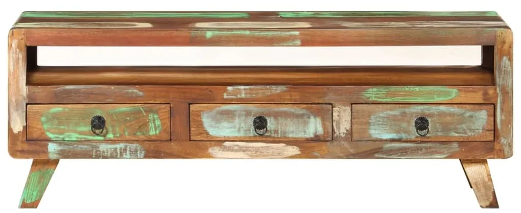 vidaXL Tv-meubel 110x30x40 cm massief gerecycled hout meerkleurig