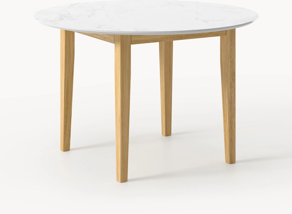 Ronde eetkamertafel Jackson met marmerlook, in verschillende formaten