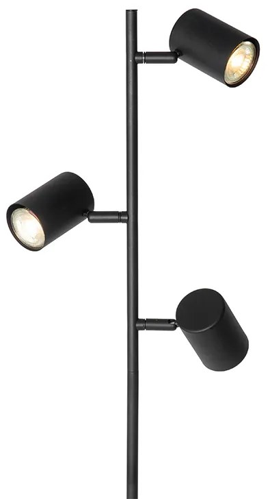 Smart vloerlamp zwart 3-lichts incl. 3 Wifi GU10 50mm - Jeana Modern GU10 rond Binnenverlichting Lamp