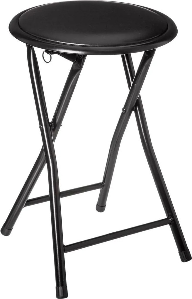 Zwarte opvouwbare PVC kruk - H45 x Ø30cm