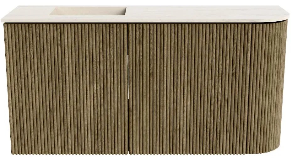 Mondiaz Joya DLux 80cm toiletmeubel ronding rechts dusk met wastafel faye links zonder kraangat meli