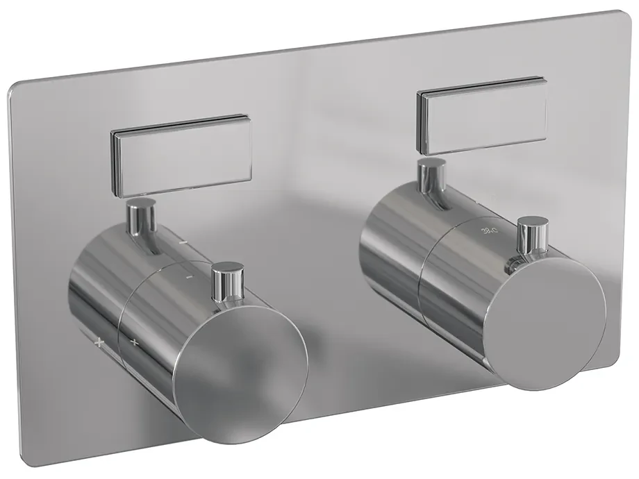 Brauer Chrome Edition thermostatische inbouw regendouche met staafhanddouche, plafondarm en hoofddouche 20cm set 53 chroom