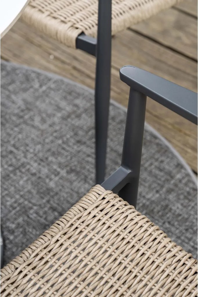 Garden Impressions Lily tuinstoel donker grijs - 4 stuks