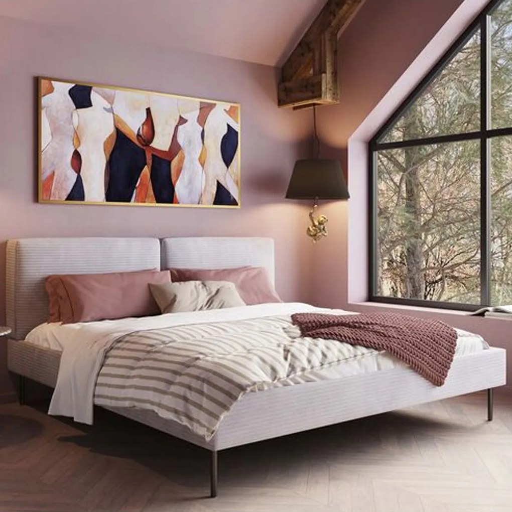 Kare Design East Side Gestoffeerd Bedframe Grijs Stof 180 Cm