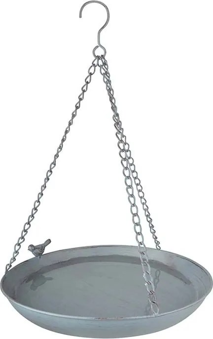 Esschert Design grey Metal hangend vogelbad - LxBxH: 30x30x6,1cm
