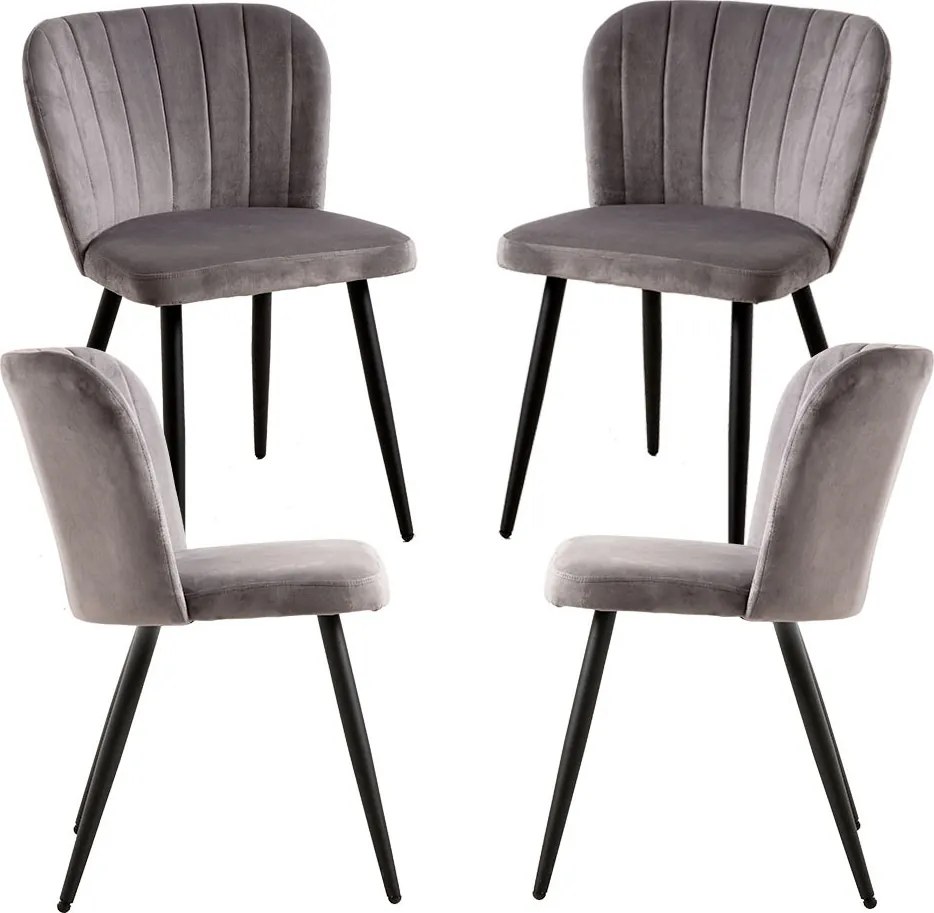 Set 4 Luk Fluwelen Stoelen