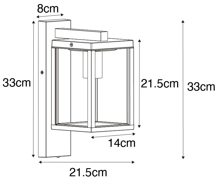 Buiten wandlantaarn roestbruin IP44 met schemersensor - Charlois