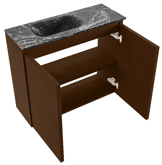 Mondiaz Ture DLux toiletmeubel 60cm rust met wastafel lava links met kraangat