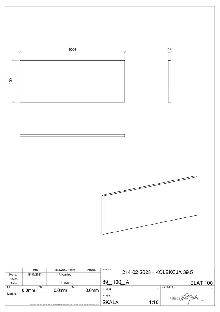 Comad Nova Oak wastafel toppaneel 100cm eiken