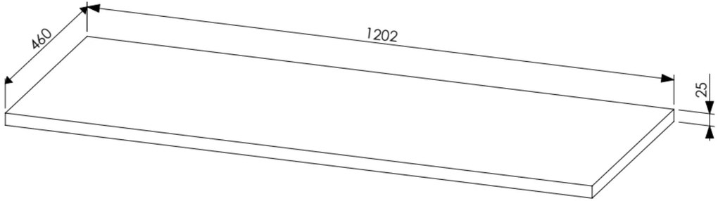 Comad Leonardo FSC toppaneel 120x46cm grijs