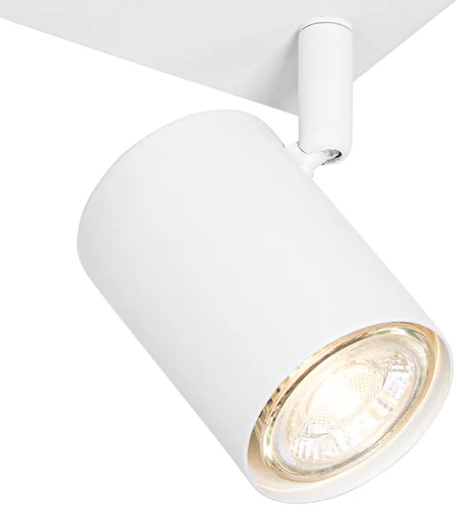 Moderne plafondlamp wit 3-lichts verstelbaar rechthoekig - Jeana Modern GU10 Binnenverlichting Lamp